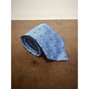 Brooks Brothers 346 Pure Silk Tie Light Blue Geometric Made in USA